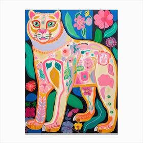 Maximalist Animal Painting Cougar 1 Canvas Print