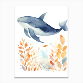 A Whale Watercolour In Autumn Colours 0 Canvas Print