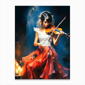 Melodic Muse The Elegance Of A Violinist Canvas Print