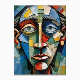 Mosaic Portrait Of A Woman Canvas Print