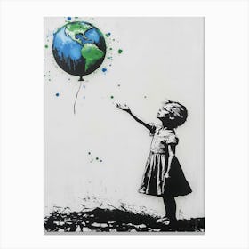 Earth Day Canvas Print in Banksy style Canvas Print