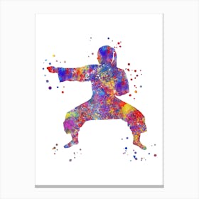 Watercolor Karate Canvas Print