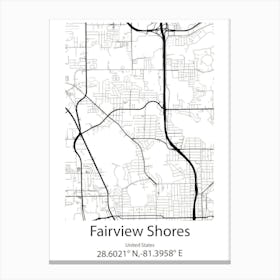 Fairview Park,United States Minimalist Map Canvas Print