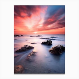 Sunset Over Rocks Canvas Print