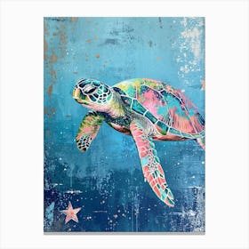 Sea Turtle Deep In The Ocean 5 Canvas Print