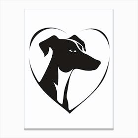 Simple Dog Heart 3 Canvas Print