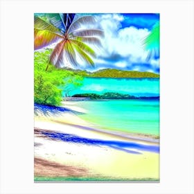 Fiji Beach Soft Colours Tropical Destination Canvas Print