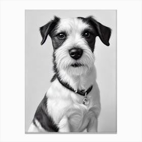 Russell Terrier B&W Pencil dog Canvas Print