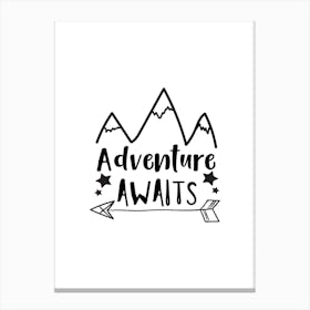 Adventure Awaits Mountains Canvas Print