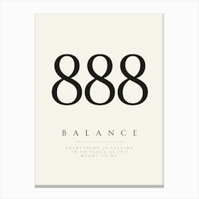 888 Angel Number Print Canvas Print