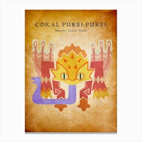 Coral Pukei Pukei Vintage Canvas Print