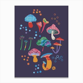 Candy Mushrooms [dark purple] Canvas Print