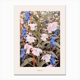 Flower Illustration Lobelia 1 Poster Canvas Print