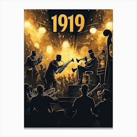 Aihrgdesign A Retro Poster Of A Lively 1919 Jazz Club Featuri F40aa2af 9c09 4e52 9309 Bcd455773fbc 0 Canvas Print