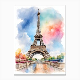 Watercolor Eiffel Tower Paris Canvas Print