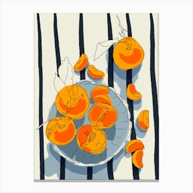 Oranges On A Plate Art Print Canvas Print