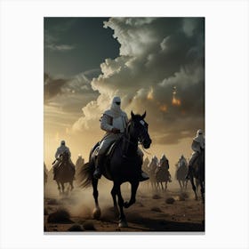 Group Of Knights On Horses Canvas Print