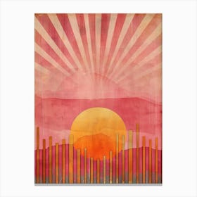 Abstract Background With Sun Canvas Print