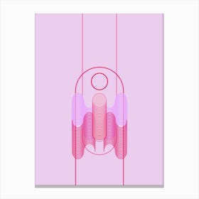 Heartbeat Pink Geometric Abstract Canvas Print