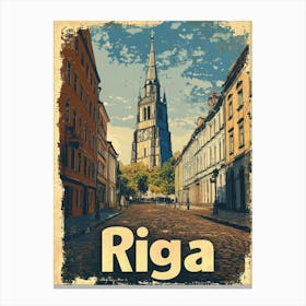 Aihrgdesign A Classic 1960s Travel Poster For Riga 6 Canvas Print