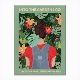 Into The Garden (Brunette & Light Green) Canvas Print