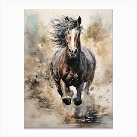 A Horse Painting In The Style Of Watercolor Painting 3 Canvas Print