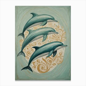 Three Dolphins Canvas Print