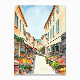 Fruit Market In France Canvas Print