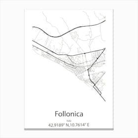 Follonica,Italy Minimalist Map Canvas Print