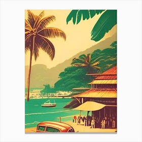 Goa India Palm Vintage Sketch Tropical Destination Canvas Print