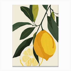 Lemons Close Up Illustration 1 Canvas Print