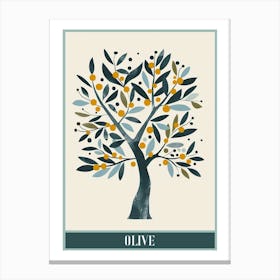 Olive Tree Flat Illustration 8 Poster Canvas Print