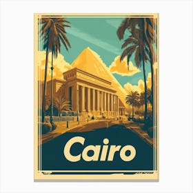 Aihrgdesign A Retro Travel Poster For Cairo Featuring The Gra Edf1d7ce 85c1 4b3b A4e8 25ce29f06492 1 Canvas Print