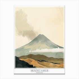 Mount Yasur Vanuatu Color Line Drawing 1 Poster Canvas Print