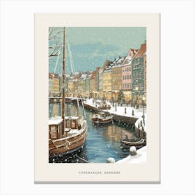 Vintage Winter Poster Copenhagen Denmark 5 Canvas Print