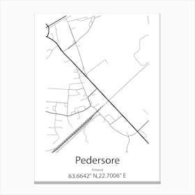 Pedersore,Finland Minimalist Map Canvas Print