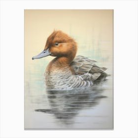 Vintage Bird Drawing Canvasback 1 Canvas Print