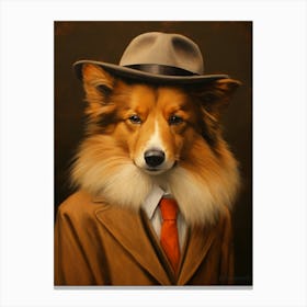 Gangster Dog Shetland Sheepdog 2 Canvas Print
