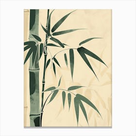 Bamboo Tree Minimal Japandi Illustration 1 Canvas Print