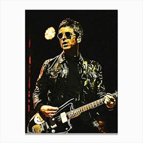 noel gallagher Acoustic Guitar Canvas Print