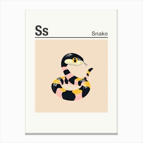 Animals Alphabet Snake 1 Canvas Print