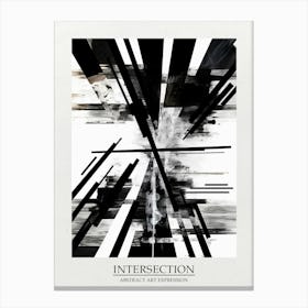 Intersection Abstract Black And White 3 Poster Canvas Print