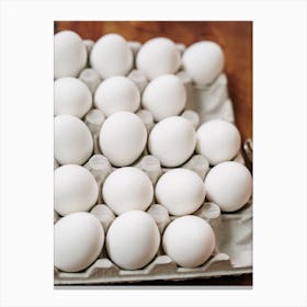 White Eggs In A Carton 2 Canvas Print