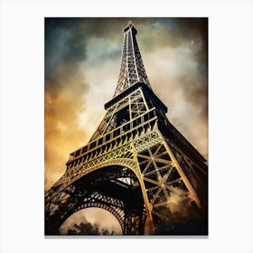 Eiffel Tower Paris France Oil Painting Style 12 Canvas Print