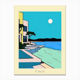Poster Of Minimal Design Style Of Cancun, Mexico 4 Canvas Print