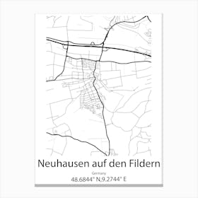 Neuhausen Auf Den Fildern,Germany Minimalist Map Canvas Print