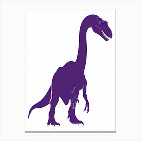 Purple Dinosaur Silhouette 1 Canvas Print