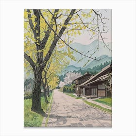Karuizawa Japan 3 Retro Illustration Canvas Print