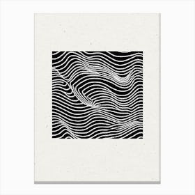 Wave Pattern Abstract Woodblock Canvas Print