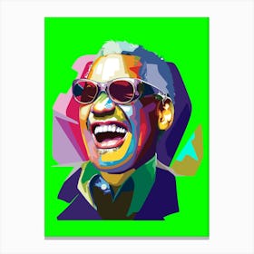 Ray Charles US Jazz Singer Pop Art Illustration Canvas Print